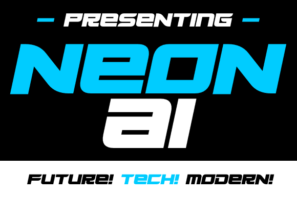 Neon Ai Font for Futuristic Campaigns and Modern Branding