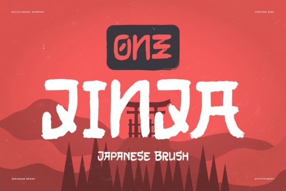 One Jinja: A Japanese Brush-Style Font for Creative Makers